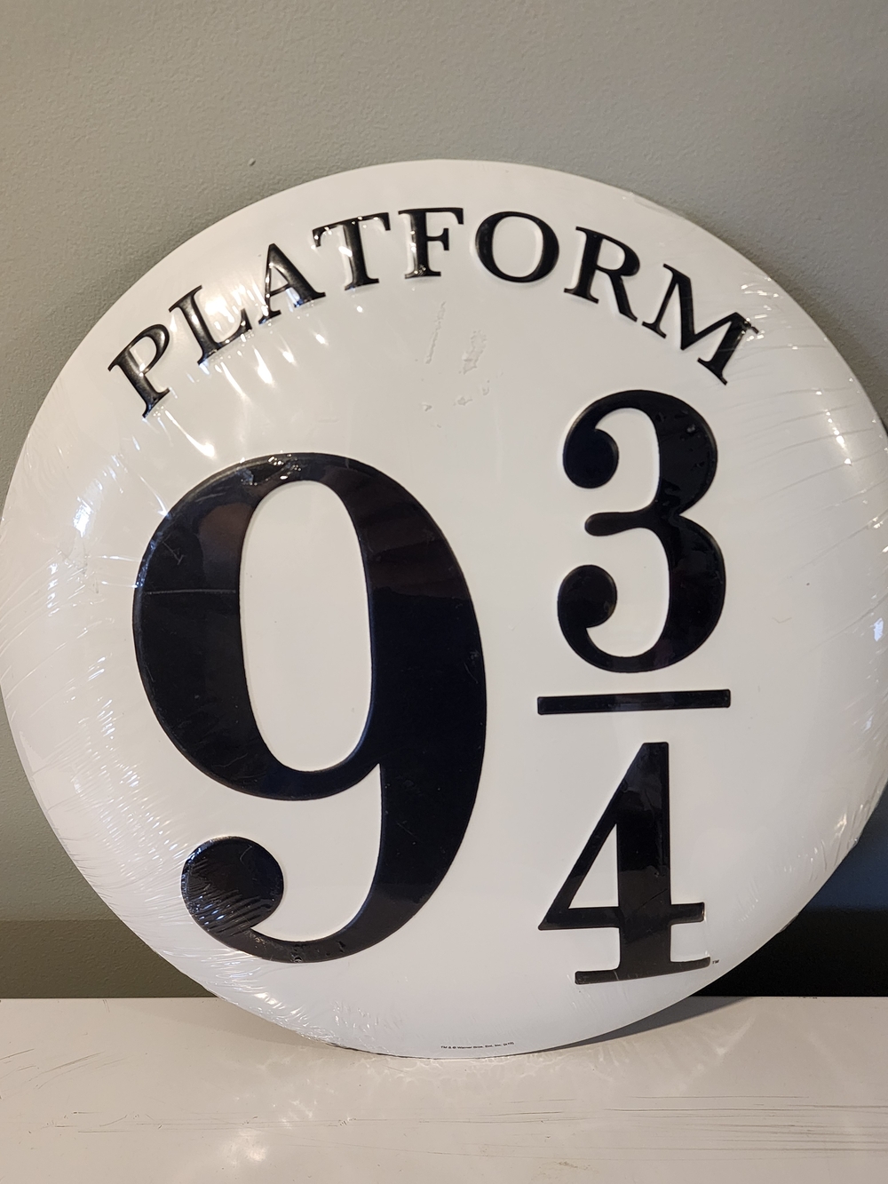 New Harry Potter Platform 9 3/4 Embossed Metal Sign 14" Round Wall Decor